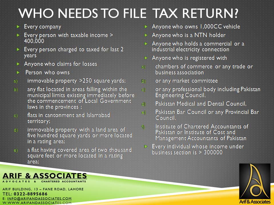 Who Needs to file a tax return